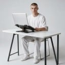 Nastaviteľný stojan na notebook 10 až 15,6 palca 25 x 25 cm skladací a prenosný s otvorenou podložkou na chladenie čierny 4
