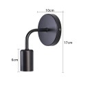 Nástenná lampa 17 x 10 cm s kovovým držiakom pre E27 žiarovky, moderný štýl pre spálne a kúpeľne 6