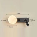 Nástěnné LED světlo s otočnou lampičkou Bodový reflektor 350° a vypínač 30 x 11 x 12 x 6,6 cm Teplé bílé světlo 2700-3500 4