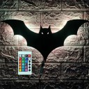 Nástěnné LED světlo ve tvaru netopýra RGB s ovladačem 40 cm USB nabíjení 36 V Dekorativní noční lampa do pokoje moderní osvětlení 2
