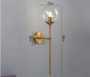 Nástěnné svítidlo se skleněnou kulovou hlavou a kovovým tělem, závit E14, výška 60 cm, šířka 18 cm Do kuchyně nebo ložnice 2