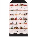 Nástěnný adventní kalendář Látkový s kapsami Ve tvaru domečku 24 políček 48,5 x 119 cm Závěsné očko Na dárky a sladkosti pro děti 1