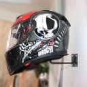 Nástenný kovový držiak na helmu kruhový držiak 13,5 cm nástenná doska lakovaný kov výška 30 cm vyloženie 16,5 cm na moto i cyklo helmy 8