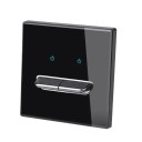 Nástenný vypínač s 2 tlačidlami, panel z tvrdeného skla 8,6 x 8,6 cm, 250 V, 16 A, LED kontrolky, pre podomítkovú krabicu 1