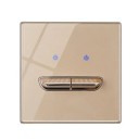 Nástenný vypínač s 2 tlačidlami, panel z tvrdeného skla 8,6 x 8,6 cm, 250 V, 16 A, LED kontrolky, pre podomítkovú krabicu 2