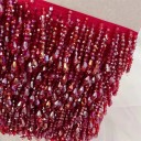 Nastro con frange di perline 45 cm nastro decorativo in poliestere con perline per decorare abbigliamento, costumi da ballo e decorazioni tessili 17