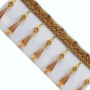 Nastro con frange di perline di cristallo 11 cm x 1 m Nastro decorativo in poliestere con perline per decorare abiti, indumenti e accessori 10