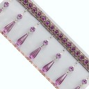 Nastro con frange di perline di cristallo 11 cm x 1 m Nastro decorativo in poliestere con perline per decorare abiti, indumenti e accessori 8