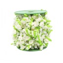 Nastro con rose e perle 3 cm x 2 m Nastro decorativo in pizzo Decorazioni per matrimoni vintage Nastro elegante per regali Nastro in tessuto decorativo 8