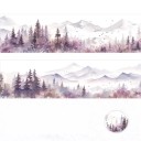 Nastro decorativo impermeabile 4 x 4,5 x 200 cm Motivo monti e foreste paesaggio DIY decorazione per barattoli quaderno diario decorazione 10