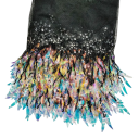 Nastro di rete floreale con paillettes e frange 18 cm x 182 cm Nastro decorativo in poliestere per cucire decorazioni di abbigliamento costumi DIY 1