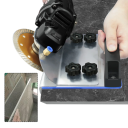 Nástroj na brusku pro řezání zkosení dlaždic pod úhlem 45° Držák s podstavou 14x18 cm Adaptér otvor 45 mm na úhlovou brusku 2