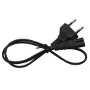 Nätadapterkabel 63 cm Eurokontakt och tvåstifts IEC C7-kontakt För enheter med åttakantig ingång PVC-isolering Svart 3