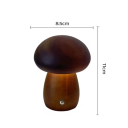 Nattlampa i trä med svampmotiv, 11 x 8,5 cm, dimbar och uppladdningsbar LED-lampa, 3 färger, sängbordsdekoration 2