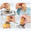 Natural Wooden Kitchen Brushes 7.8 x 5.5 cm 2 pcs/set Cleaning Brushes with Sisal and Coconut Bristles Eco-Friendly Kitchen Utensils 2