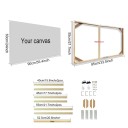 Natural Wooden Photo Frame 55 x 85 cm Frame for Canvas 60 x 90 cm With Central Reinforcement 52.5 cm Hanging Frame for Photographs Art DIY 2