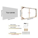 Natural Wooden Photo Frame 60 x 120 cm Frame for Canvas 65 x 125 cm With Central Reinforcement 57.5 cm Hanging Frame for Photos Art DIY 2