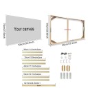 Natural Wooden Photo Frame 65 x 95 cm Frame for Canvas 70 x 100 cm With Central Reinforcement 62.5 cm Hanging Frame for Photos Art DIY 2