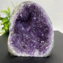 Naturalna Geoda Ametystowa z Urugwaju 400 g Surowy Kryształowy Klaster Kwarcowy Dekoracja Reiki Czakry Minerał do Medytacji Duchowy Kamień 2