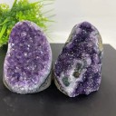 Naturalna Geoda Ametystowa z Urugwaju 400 g Surowy Kryształowy Klaster Kwarcowy Dekoracja Reiki Czakry Minerał do Medytacji Duchowy Kamień 3