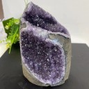 Naturalna Geoda Ametystowa z Urugwaju 400 g Surowy Kryształowy Klaster Kwarcowy Dekoracja Reiki Czakry Minerał do Medytacji Duchowy Kamień 4
