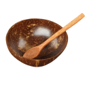 Naturlig kokosskål med ske Diameter 12-15 cm Højde 4,5-6,5 cm Håndlavet kokosskål Øko køkkenudstyr Dekoration 3