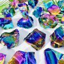 Natuurlijk gekleurde obsidiaan 100–150 g Gepolijste decoratieve steen Mineraal voor verzamelaars Energiekristal Natuurlijke ruwe steen 2