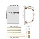 Natuurlijke houten fotolijst 40 x 60 cm Lijst voor doek 45 x 65 cm Hangende lijst voor foto's en schilderijen DIY montage wanddecoratie 2