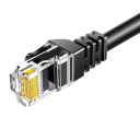 Nätverks patchkabel Cat6 RJ45 gigabit ethernet 30 m 250 MHz skärmad rund svart kabel för anslutning av router, PC, bärbar dator och spelkonsol 2