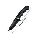 Navaja de supervivencia plegable de acero inoxidable de 15,5 cm, navaja de bolsillo para exteriores con cierre de seguridad, hoja de acero inoxidable 2
