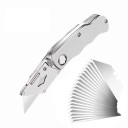 Navaja plegable de 15 cm con 10 hojas de repuesto Navaja para cortar cartón Navaja para empapelar alfombras Navaja para aficionados al bricolaje 1