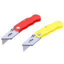Navaja plegable de 15 cm con hoja intercambiable Navaja pequeña de trabajo con 6 hojas de repuesto Cuerpo metálico Cutter para cartón Taller 7