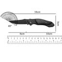 Navaja plegable de bolsillo para exteriores, hoja plegable de acero inoxidable de 16 cm con cierre de seguridad, equipo EDC para camping 7