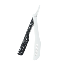 Navalha de barbeiro para lâminas com comprimento de aproximadamente 15 cm, cabo em ABS, shavetta dobrável para estilização de barbas e contornos 5