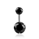 Navel Piercing with Two Stones J3524 2