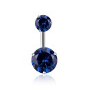 Navel Piercing with Two Stones J3524 8