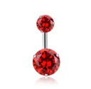 Navel Piercing with Two Stones J3524 7