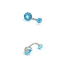 Navel Piercing with Two Stones J3524 15