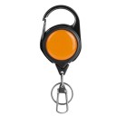 Navetta per badge con gancio 6 x 3,6 cm 70 cm Supporto pratico per chiavi e carte d'identità Riavvolgimento automatico Gancio robusto Portachiavi compatto 1