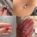 Navlepiercing med to sten J3524 2