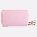 Neceser de viaje de nylon Estuche rectangular con cremallera y lazos Para cosméticos y pequeños productos de belleza Tamaño 18,5 x 6 x 13 2