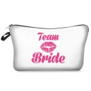 Nécessaire feminina com inscrição de casamento para a noiva e damas de honra Poliéster Fecho de correr com alça Dimensões 13,5 x 22 cm Presente 4