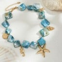Necklace with Large Shiny Links and Marine Motifs, Shells, Starfish and Seahorses, Women's Statement Necklace 2