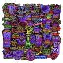 Neon Stickers 50 pcs A1761 2
