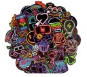 Neon Stickers 50 pcs A1773 1