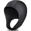 Neopreen duikcap met klittenband onder de kin 24 x 60 cm dikte 3 mm Neopreen Zwart Voor duiken snorkelen en surfen 1