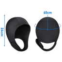 Neoprenová potápěčská kukla so suchým zipsom pod bradou 24 x 60 cm hrúbka 3 mm Neopren Čierna Pre potápanie šnorchlovanie a surfovanie 4