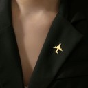Nerezová brož letadlo 20 × 20 mm kovový pin minimalistický tvar doplněk na oblečení klopu batoh cestování pilotní motiv 5
