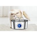 Nerezová fontána pro kočky 3,2 l s LED světlem Automatická napáječka s tichým provozem Cirkulace vody a kontrola hladiny 2