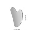 Nerezová Gua Sha destička ve tvaru srdce 6 x 4,1 cm Masážní škrabka z nerezové oceli Stříbrná Pomůcka na masáž obličeje krku a těla 11